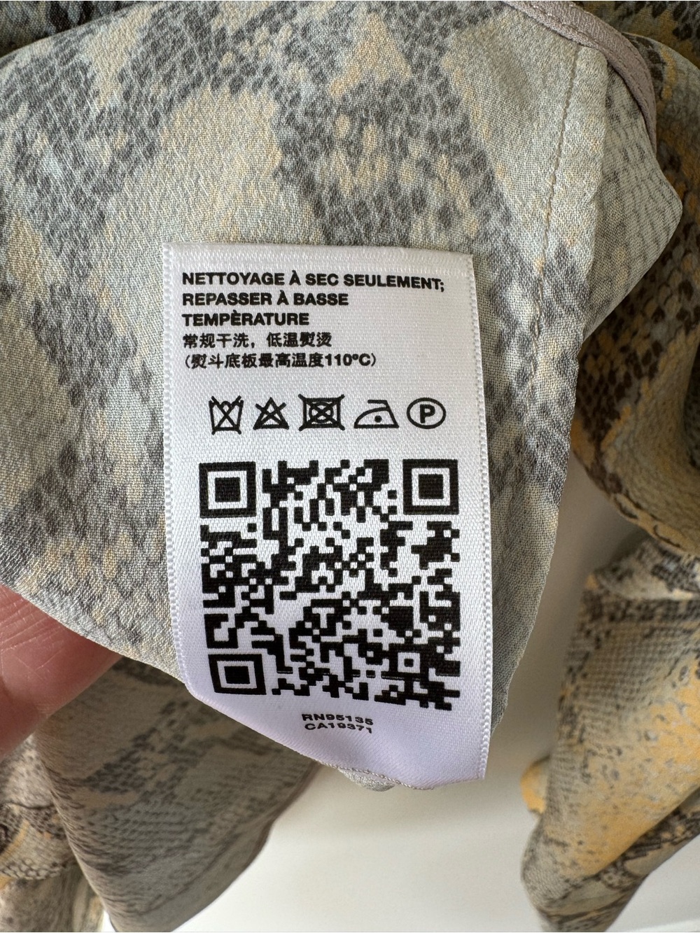 Lafayette 148 New York Snake-Print Button-Down Blouse in Yellow and Gray - Picture 16 of 16